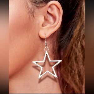 Fashionable Simple Multicolor Hollow Out Star Pendant Earrings For Men And Women